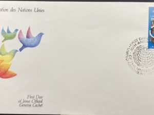 35 aniversario UN, sobre y sello