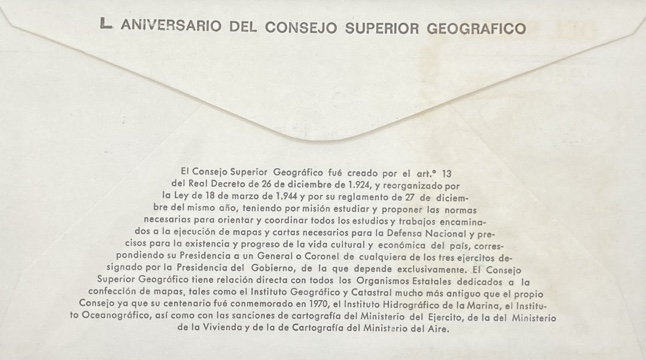Sobre Primer Día 1974 - España - 50 Aniversario Consejo Superior Geográfico - Image 2