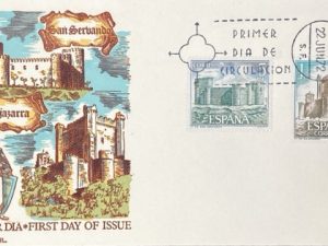 Sobre Primer Dia España 1972 - San Servando, Sajazarra - 2 Valores