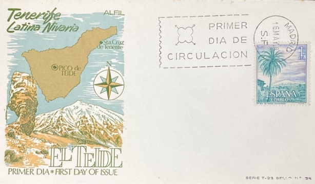Sobre Primer Día España 1966 - Tenerife Latina Nivaria - El pico del Teide