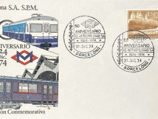 sobre conmemorativo ferrocarril metropolitano barcelona