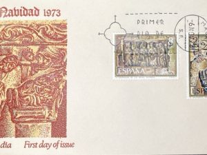 Sobre Primer Día - Navidad 1973 - Sobre Alfil con dos Valores