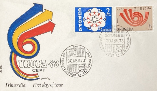 Sobre Primer Día - Europa 73 - CEPT - Andorra