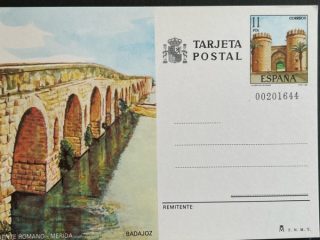 Entero Postal - Puente Romano de Merida - Badajoz
