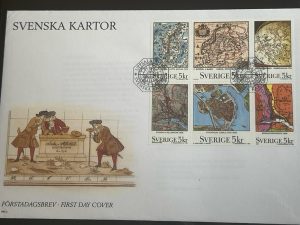 Mapas de suecia, hojita bloque