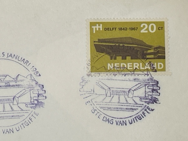 Sobre de Primer Dia: 125 años de la Universidad tecnica - TH Delft - Image 2