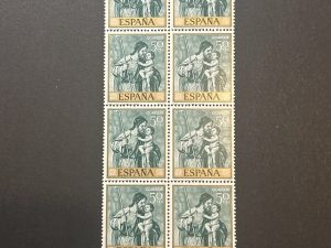 Pliego incompleto de 10 valores de 50 céntimos de “san José” por Alonso Cano , 1970