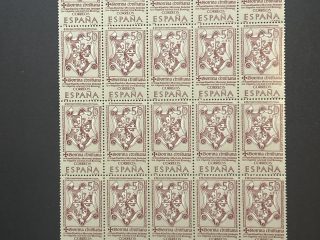 Pliego incompleto Bolque de 25 valores de 50 céntimos de Forjadores de América 1966.