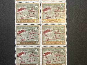 Pliego incompleto- Bloque de 10 sellos de España - Homenaje al pintor desconocido - Cueva Remigia 1967