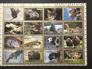 Pliego Animales Salvajes  Ajman State, 1973