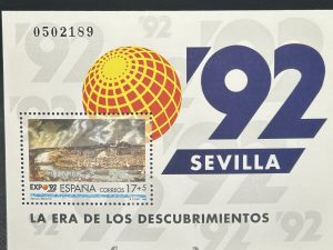 Hoja souvenir Sevilla 92