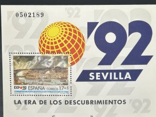 Hoja souvenir Sevilla 92
