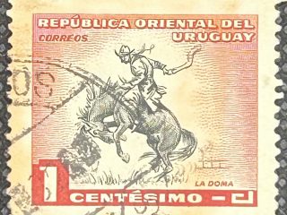 Sello Uruguay 1954 - La Doma - Usado 1c