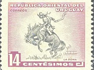 Sello Uruguay 1954 - La Doma - Nuevo 14c