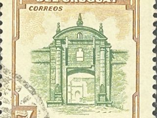 Sello Uruguay 1954- La ciudadela de Montevideo - Usado 7c