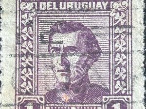 Sello Artigas 1960, 1c lila usado