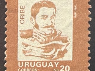 Sello Uruguay 1989 - libertadores - Oribe 20 NS marrón claro nuevo
