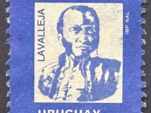 Sello Uruguay 1990 - libertadores - Lavalleja 30 NS Azul usado