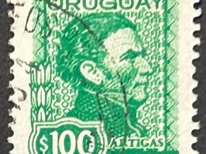 Uruguay 1972 Artigas de Medina -  100 pesos, verde , usado