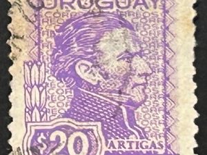Sello Uruguay 1973 Artigas de Medina - 20c Lila, usado
