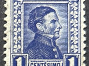 Uruguay 1943 - Artigas de Blanes, 1 centésimo azul usado