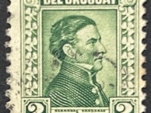 Uruguay 1928 - Artigas de Blanes, 2 centésimo verde usado