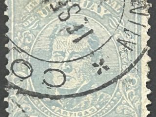 Sello Uruguay, 1917 - Artigas Azul 5c - Variante impresión Clara