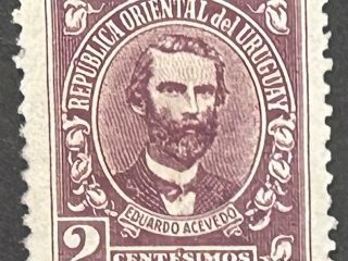 Sello Uruguay- Eduardo Acevedo  2c 1945  - usado