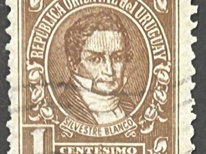 Sello Uruguay- Silvestre Blanco 1c 1946 - usado