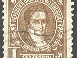 Sello Uruguay- Silvestre Blanco  1c 1946  - usado