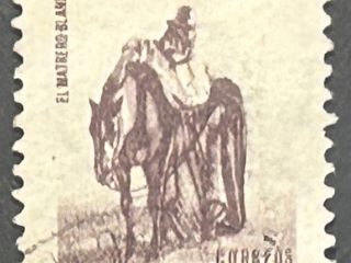 Sello Uruguay 1977 - Atardecer de Blanes - 1 N$ - usado - Marrón