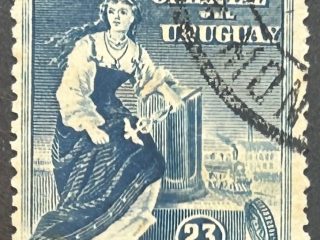Sello Uruguay 1910 - Alegoría del Progreso - 23 céntimos, usado
