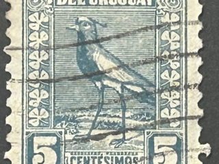 Sello Uruguay 1926 - Tero - 5 centesimo Azul claro , usado