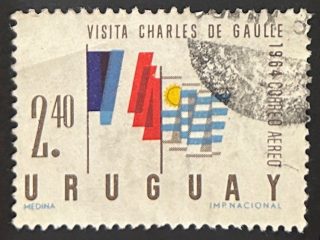 Sello Uruguay 1964 - Visita de Charles de Gaulle - 2,40$