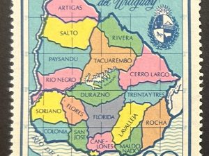 Sello Uruguay 1973 - Mapa de Uruguay - 20$