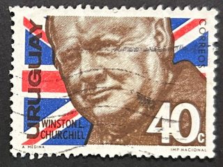 Sello Uruguay 1966 - Winston Churchil - 40c usado