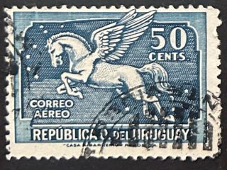Sellos Uruguay 1935 - Pegaso Correo Aéreo - 50 cts usado