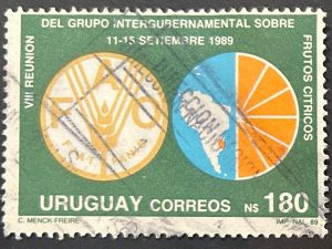 Sello Uruguay 1989 - Reunión grupo Frutos Cítricos - 180 N$