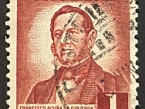 Sello Uruguay 1942 - Francisco Acuña de Figueroa- 1c Rojo-marron