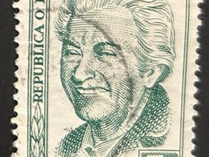 Sello Uruguay 1959 - Gabriela Mistral - 5 céntimos Verde Oscuro