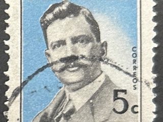 Sello Uruguay 1959 - Carlos Vaz Ferreira - 5c azul y Negro usado