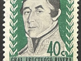 Sello Uruguay 1962 - Fructuoso Rivera - 40c Verde y Negro
