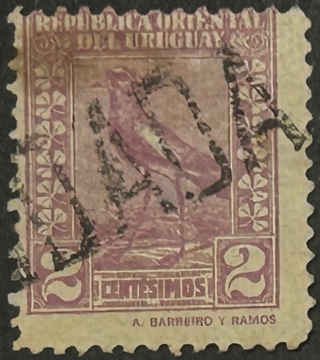 Sello Uruguay 1924 - Tero - 2 centésimos Lila, usado