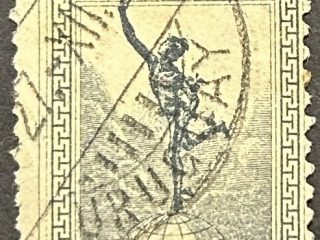 Sello Uruguay- Mercurio definitivo 5 milésimos Gris Azulado- 1922 usado