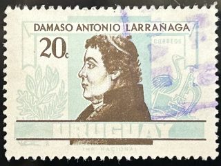 Sello Uruguay 1963 - Dámaso Antonio Larrañaga - 20c usado