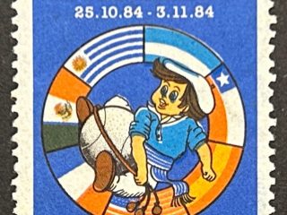 Sello Uruguay 1985 - Campeonato Juvenil Pelota Vasca - 4,50 N$