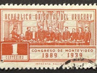 Sello Uruguay 1939 - Congreso Montevideo - 1c. Marrón Rojizo