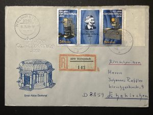 Sobre Conmemorativo DDR 1989 - Ernst-Abbe-Denkmal - Karl Zeiss - circulado