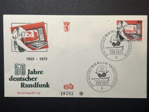 Sobre Primer Día Alemania Federal - 50 Años de Rundfunk - TV - 1973 sin circular