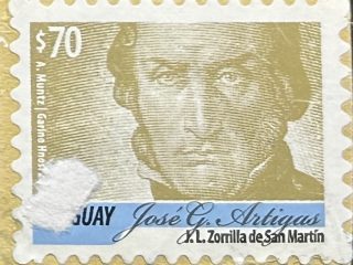 Sello Uruguay en Papel 2019 - José G Artigas - 70$ usado